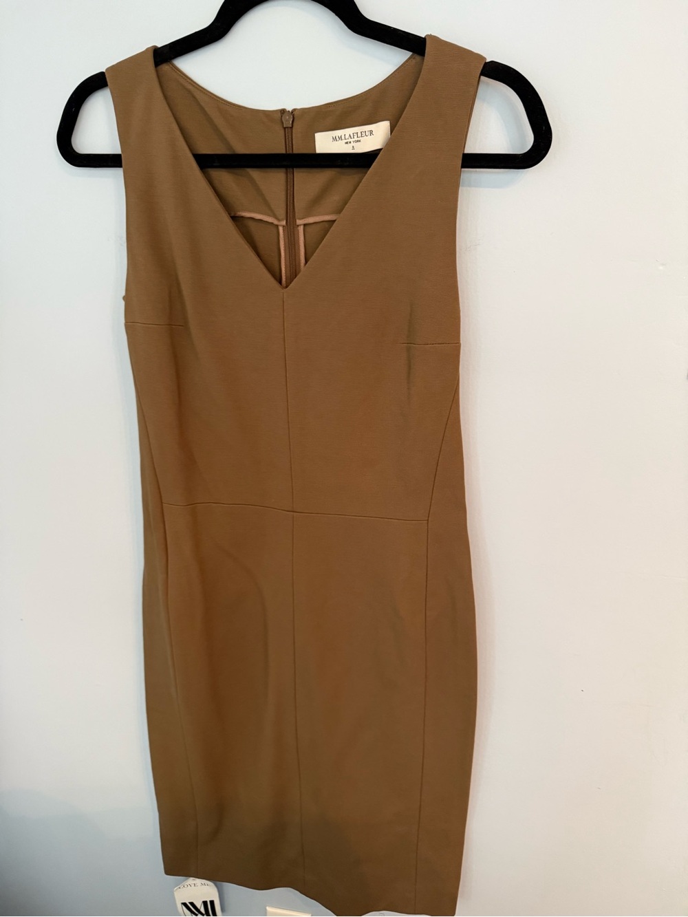 MM Lafleur Camel Midi Sheath Dress Women's Sz 6 NWT